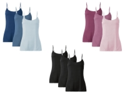 esmara Damen Spaghettitops, 3 Stück, mit hohem Baumwollanteil 8.99 €