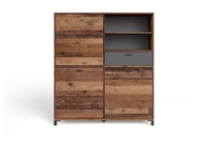 Lidl Byliving byLIVING Highboard »Jackson«, in Altholzoptik, braun/anthrazit