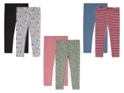 Lidl Lupilu lupilu Kleinkinder Mädchen Leggings, 2 Stück, mit hohem Baumwollanteil