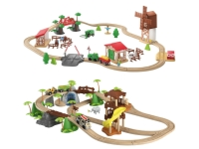 Lidl Playtive Playtive Holz Eisenbahnset Countryside / Dschungel