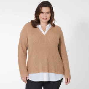 Damen-Pullover mit Hemd-Einsatz, große Größen 11.50 €
