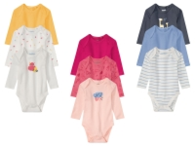 Lidl Lupilu&reg; lupilu&reg; Baby M&auml;dchen Bodies, 3 St&uuml;ck, mit Schlupfkragen