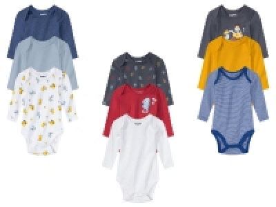 lupilu&reg; Baby Jungen Bodies, 3 St&uuml;ck, mit Schlupfkragen