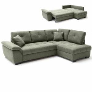 Ecksofa - green - Boxspringaufbau - Dauerschläfer