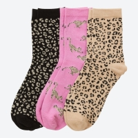 NKD  Damen-Socken mit Leo-Muster, 3er-Pack