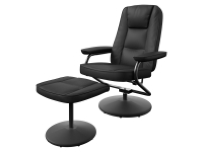 Lidl Livarno Home LIVARNO home Relaxsessel mit gemütlichem Fußhocker, schwarz