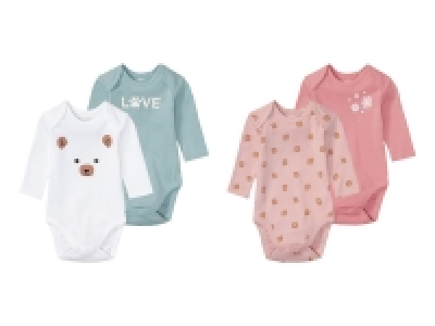 lupilu® Baby Mädchen Bodies, 2 Stück, aus reiner Bio-Baumwolle