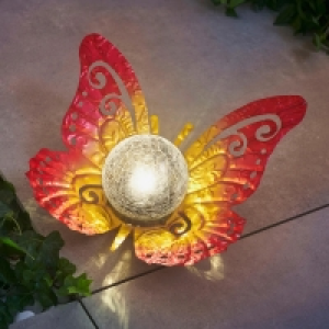 Solarleuchte Schmetterling aus Glas und Metall, ca. 29x27x12cm 17.99 €