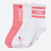 NKD  Mädchen-Socken mit Herzchen, 3er-Pack