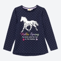 NKD  Mädchen-Shirt mit Pferde-Frontaufdruck