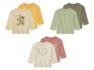 lupilu® Baby Langarmshirts, 2 Stück, mit Schulterknöpfung