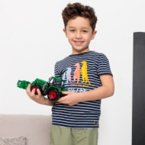 Kinder-Jungen-T-Shirt mit Streifen und Erdmännchen-Frontaufdruck