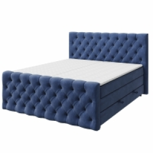 Roller  Boxspringbett - dunkelblau - H3 - 180x200 cm