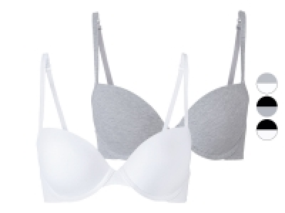 esmara® Damen Bügel BH, 2 Stück, mit hohem Baumwollanteil