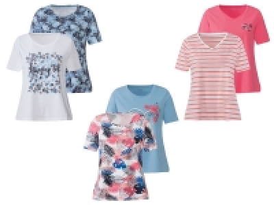 Lidl Esmara® esmara® Damen T-Shirt, 2 Stück, mit hohem Baumwollanteil