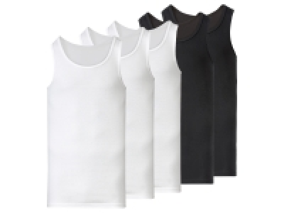 LIVERGY® Herren Ripp-Achselhemden, 5 Stück, aus reiner Baumwolle