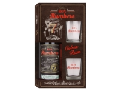 Lidl Ron Rumbero Ron Rumbero Rum 7 Jahre mit 2 Gl&auml;sern 38% Vol
