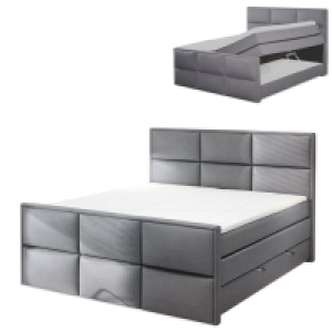 Roller  Boxspringbett - H3 - silber - verschiedene Größen