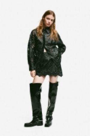 HM  Minirock mit Broderie Anglaise