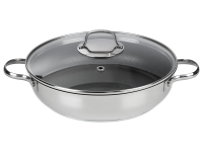 Lidl Ernesto® ERNESTO® Edelstahl-Servierpfanne, Ø 28 cm, Antihaftbeschichtung