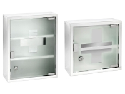 Wenko Medikamentenschrank, mit abschließbarer Glastür, aus Edelstahl