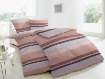 Primera Feinbiberbettwäsche Streifen Beige