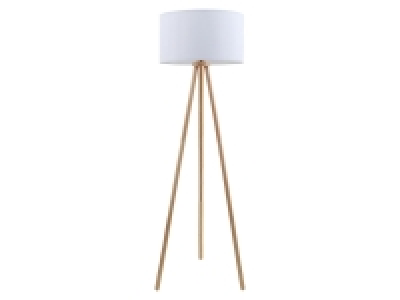 Briloner Holz-Stehleuchte mit weißem Stoffschirm 77.99 €
