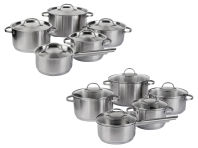 ERNESTO® Edelstahl-Topf-Set, 5-teilig, mit Deckel