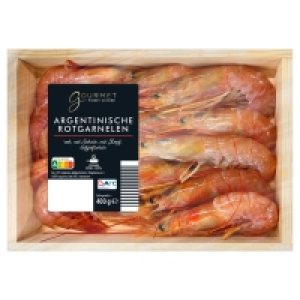 Aldi Süd  GOURMET FINEST CUISINE Argentinische Rotgarnelen in Holzkiste 400 g