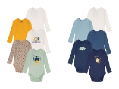 Lidl Lupilu® lupilu® Baby Jungen Bodies, langarm, 5 Stück, aus reiner Bio-Baumwolle