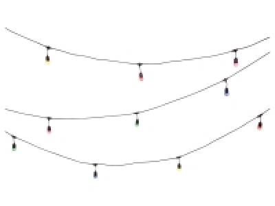 Avide Leuchtkette, 10 m, mit 15 Fassungen und 15 bunten LED Leuchten
