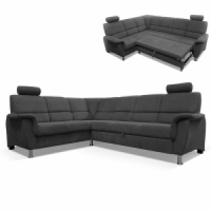 Roller  Ecksofa - graphit - Liegefunktion und Staukasten - 2-Sitzer links