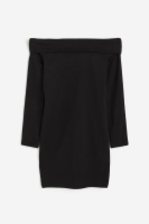 HM  Geripptes Off-Shoulder-Kleid