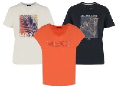 MEXX Damen T-Shirt, mit Logo, Regular Fit