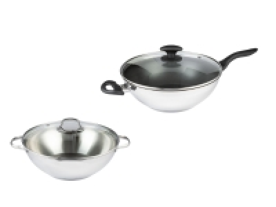 ERNESTO® Edelstahlwok, Ø 32 cm, Spülmaschinengeeignet