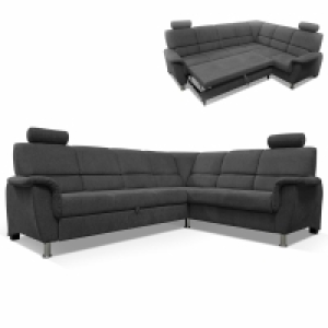 Roller  Ecksofa - graphit - Liegefunktion und Staukasten - 2-Sitzer rechts