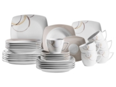 M&Auml;SER Geschirr-Set &raquo;Nela&laquo;, beige/braun/wei&szlig;, 30-teilig