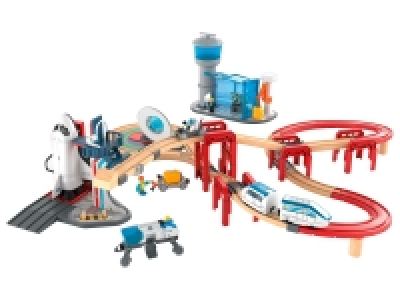 Lidl Playtive Playtive Holz-Eisenbahn-Set Weltraumstation, 67-teilig