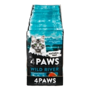 Netto  4 PAWS Katzennahrung Wildlachs Dill 85 g, 24er Pack