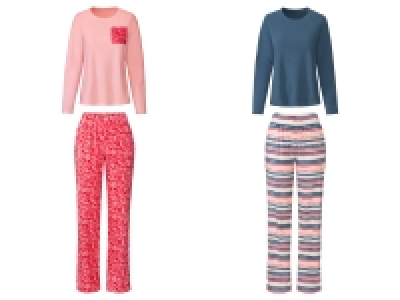 esmara&reg; Damen Pyjama, lang, mit Rundhalsausschnitt