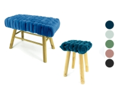 NOOR Living Sitzhocker, in geflochtener Samtoptik