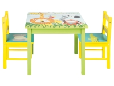 LIVARNO home Kindertisch mit 2 Stühlen, mit Safari-Motiven