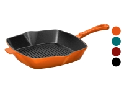 ERNESTO® Gusseisen-Grillpfanne, 24,5 x 24,5 cm, gerillt
