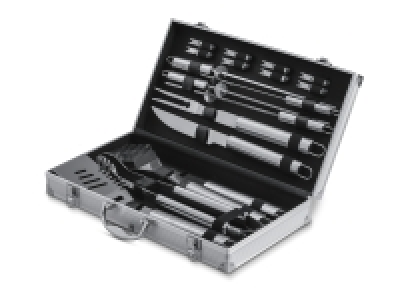 GRILLMEISTER Grillbesteck-Set, 18-teilig, im Alurahmenkoffer