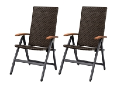 Lidl Livarno Home LIVARNO home Klappsessel »Valencia«, 2er Set, verstellbar, braun