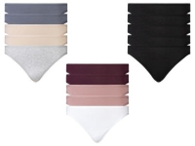 esmara® Damen Strings, 5 Stück, mit hohem Baumwollanteil