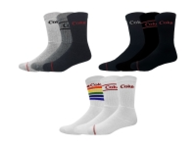 Coca Cola Herren Tennis-Socken, 3 Paar, mit hohem Baumwollanteil