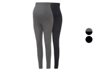 esmara® Damen Umstands Leggings, 2 Stück, mit Bio-Baumwolle