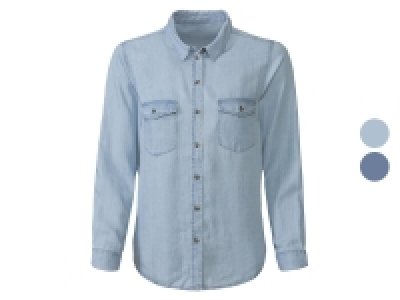esmara® Damen Bluse mit Kentkragen, im Denim-Look
