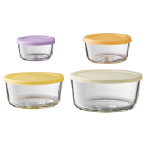 CROFTON Glasschüsseln mit Deckeln, 4er-Set